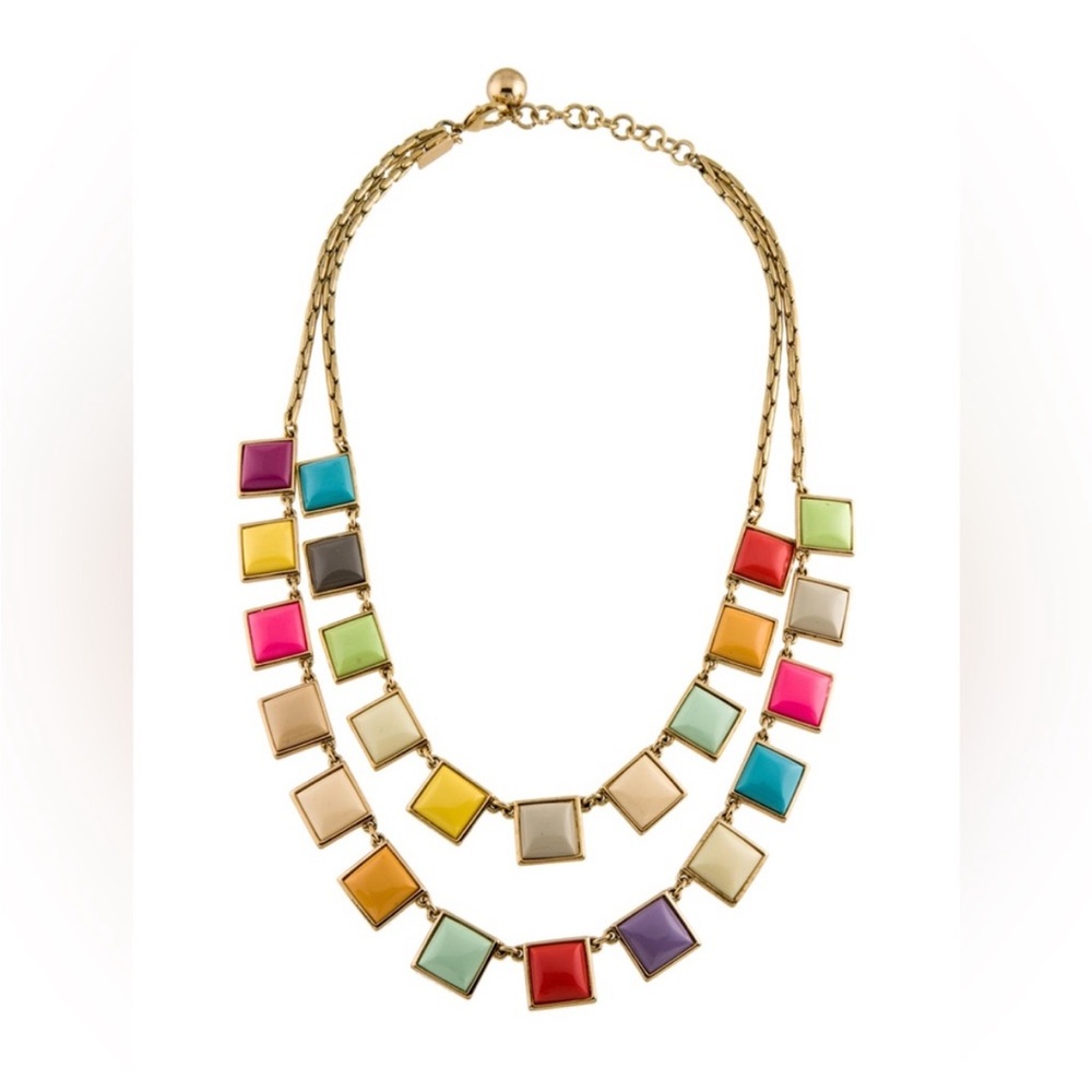 Kate Spade Gold Plated Necklace Tutti Frutti multicolored bubbles NWT 18”